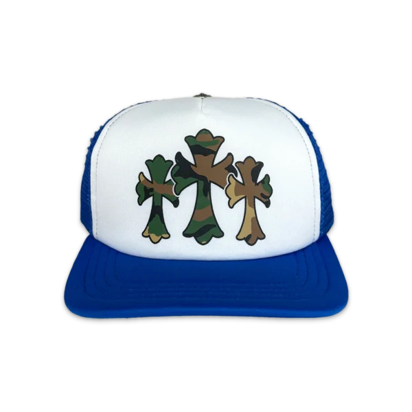 Chrome Hearts Triple Cross Trucker Hat Blue