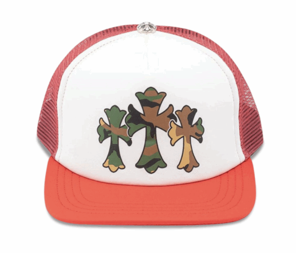 Chrome Hearts Triple Cross Trucker Hat Red