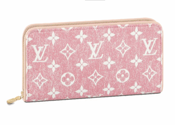 Louis Vuitton Zippy Wallet Denim Jacquard Pink