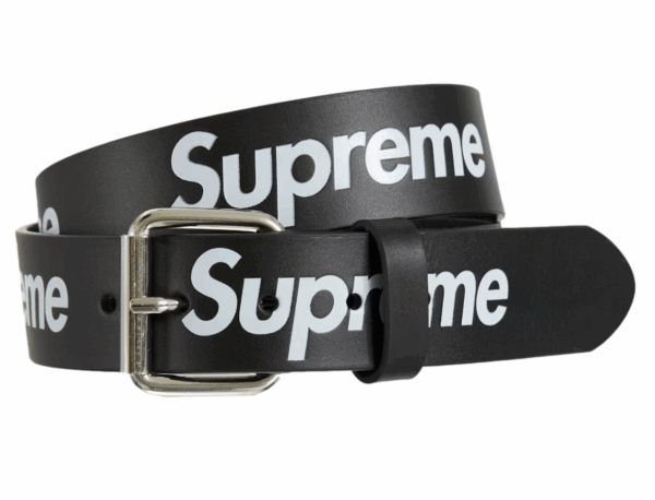 Supreme Repeat Leather Belt Black S/M