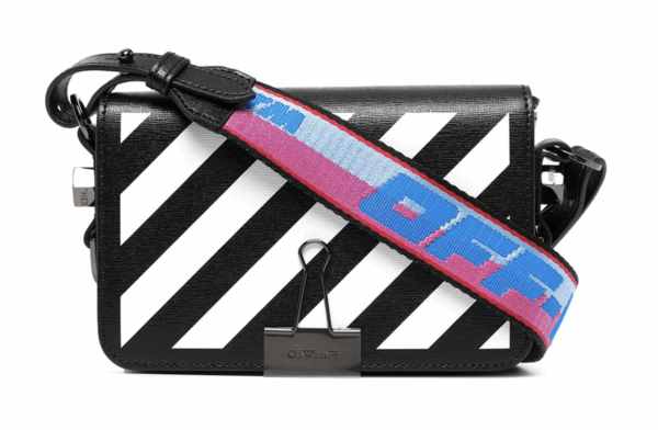 OFF-WHITE Binder Clip Shoulder Bag Black White Blue Pink