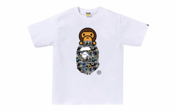 BAPE A Bathing Ape Floral Camo Milo On Ape Head Tee