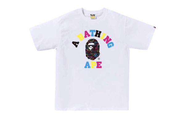 BAPE Neon Camo College Tee White