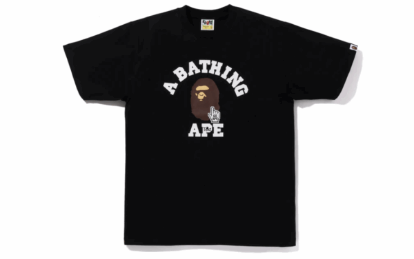 BAPE Go Ape Pointer College Tee Black