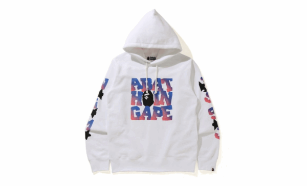 BAPE CUT AND SEWN WHITE HOODIE
