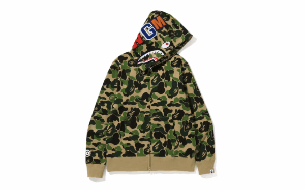 BAPE Big ABC Camo Shark Full Zip Hoodie Green