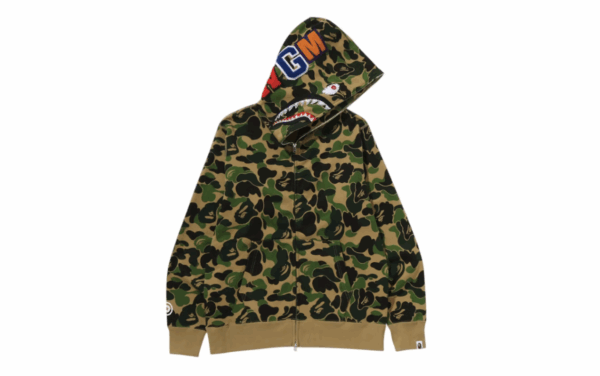 BAPE ABC Camo Crystal Stone Shark Full Zip Hoodie Green