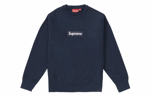 Supreme Washed Box Logo Crewneck Navy