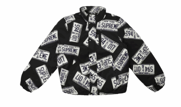 Supreme License Plate Puffy Jacket Black