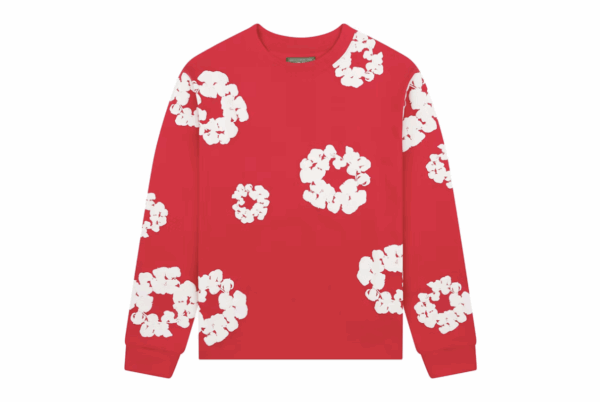 Denim Tears Long Sleeve Cotton Wreath T-shirt Red