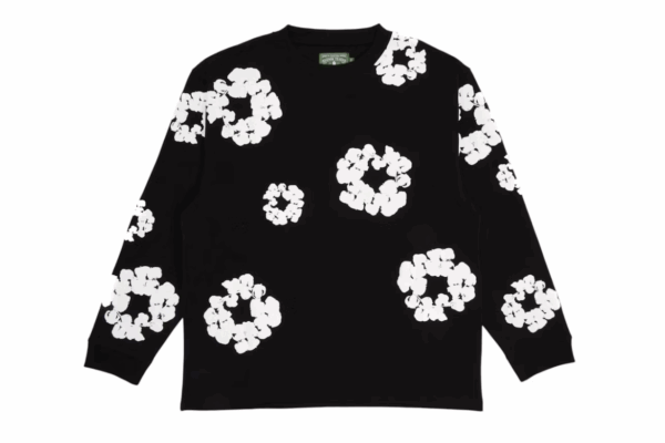Denim Tears Long Sleeve Cotton Wreath T-shirt Black