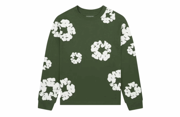 Denim Tears Long Sleeve Cotton Wreath T-shirt Green