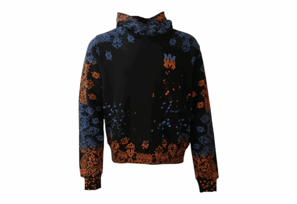 AMIRI Bandana Bleach All Over Hoodie Blue/Orange