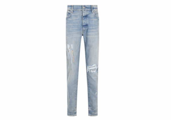 AMIRI Embroidered Paint Drip Core Logo Distressed Jeans